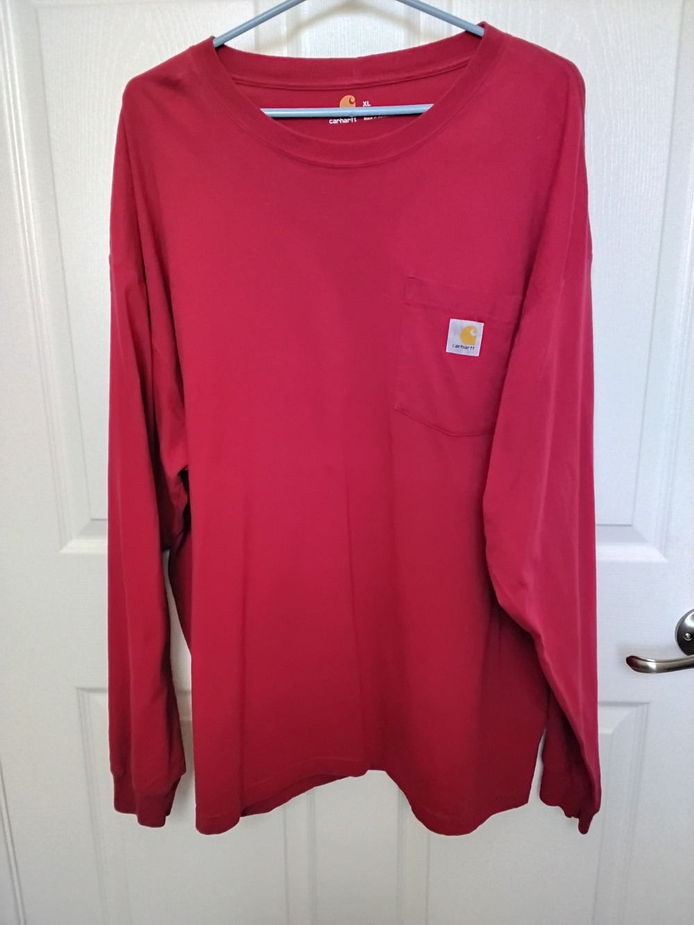 Carhartt Pocket Long Sleeve Tee in Deep Red